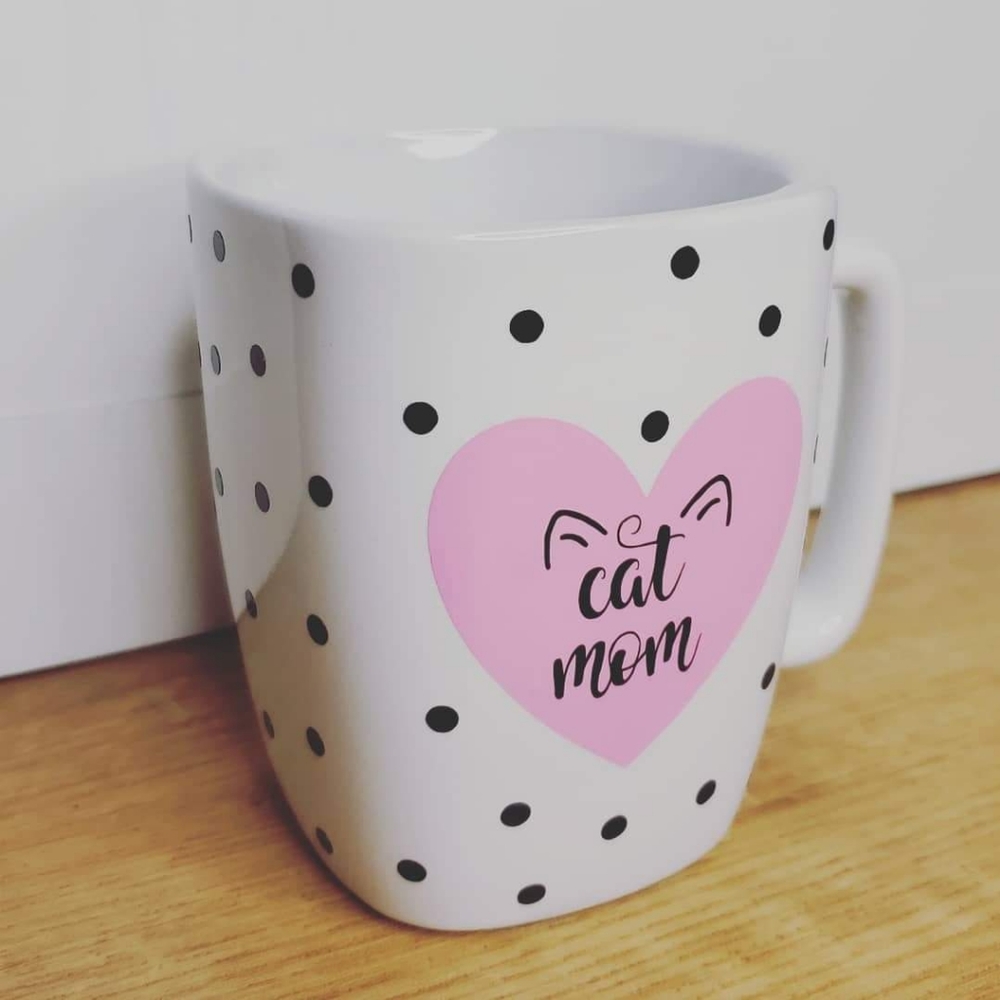 Homemade Cat Mom mug